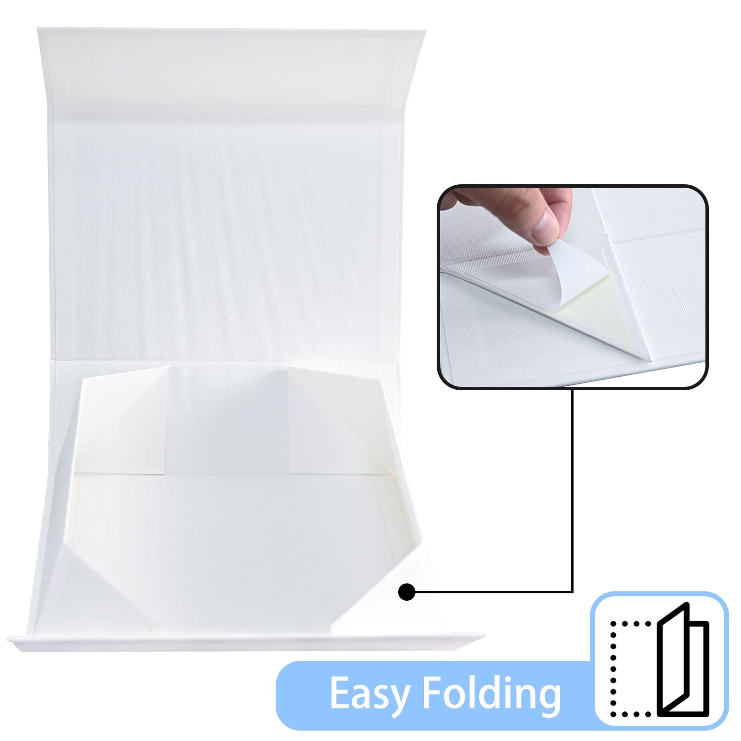 Christmas Gift Box Set with Lids - 5 Pack White Gift Boxes (13x10x4.7in) for Wedding & Anniversary Gifts