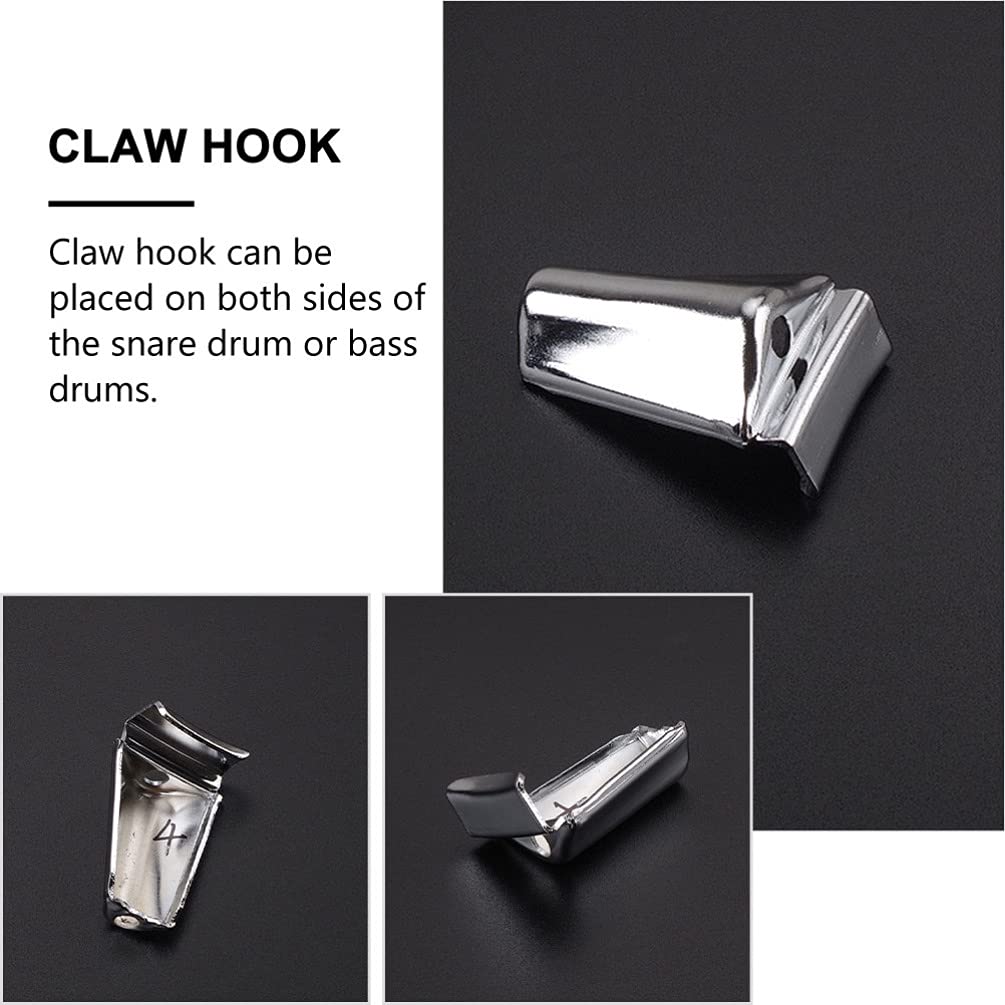 2Pcs Heavy Duty Bass Drum Claw Hooks - Durable Metal Drum Parts & Percussion Accessories for Drum Set Maintenance and Replacement - Perfect for Drum Kits, Marching Bands, and Music Performances