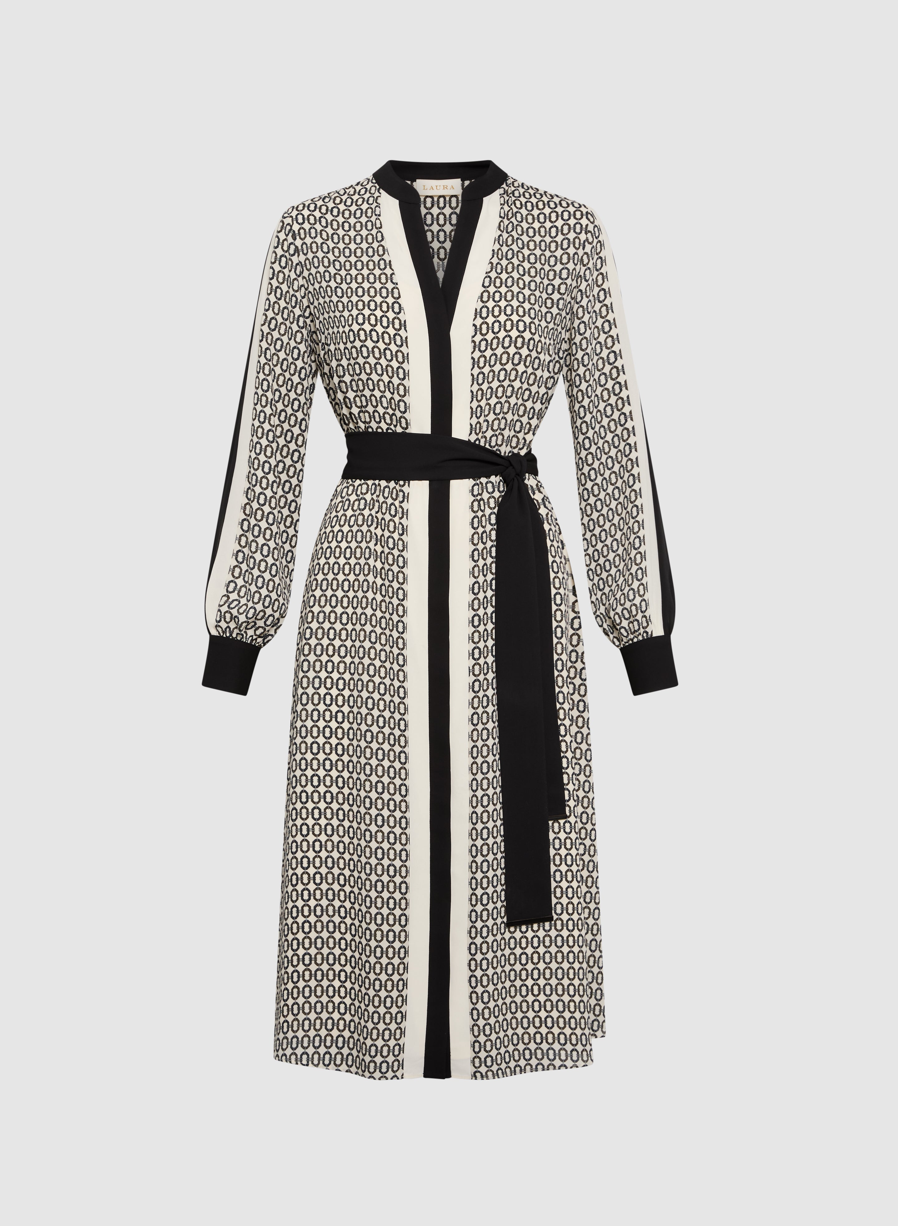 Stylish Contrast Geometric Print Dress for Women - Trendy Floral Pattern A-Line Dress for Casual Outings, Parties & Office Wear