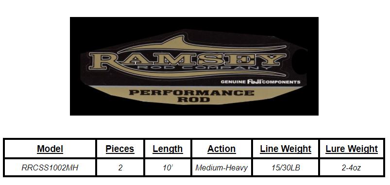 10' Medium Heavy 2-Piece Spinning Surf Fishing Rod (RRCSS1002MH) - Perfect for Saltwater Beach Casting & Surf Fishing Adventures