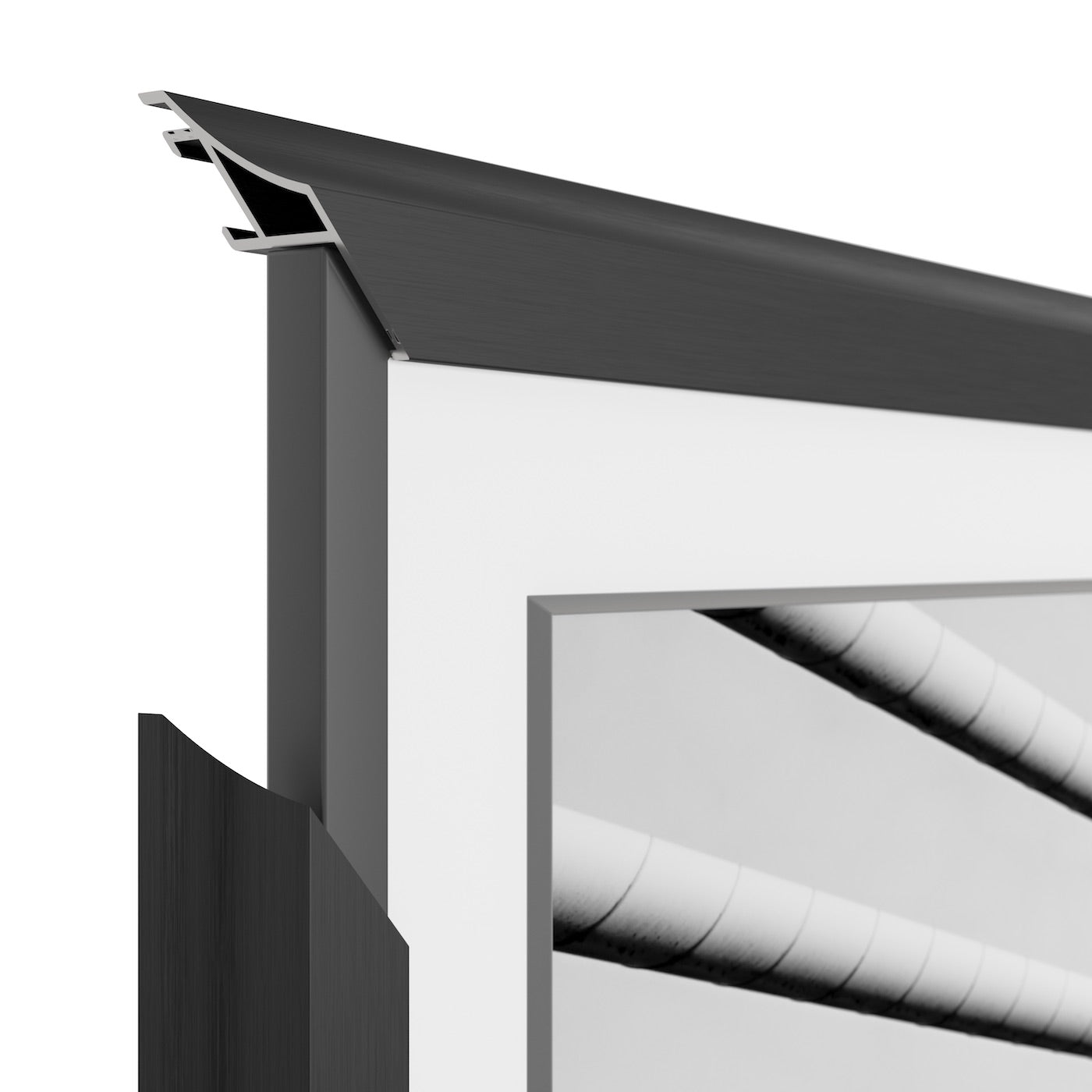 Anodized Black Alloy Scoop Samsung Frame Bezel for 2017-2020 TV Models - Perfect for Home Theater & Modern Living Room Decor