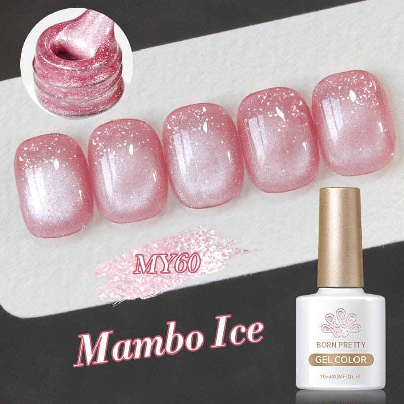 Glitter Cat Magnetic Gel Polish - MY59 Mambo Ice 10ml Nail Art Kit for Salon & Home Manicure - Long Lasting UV LED Cat Eye Nail Polish for Women - Perfect for Parties, Weddings & Special Occasions