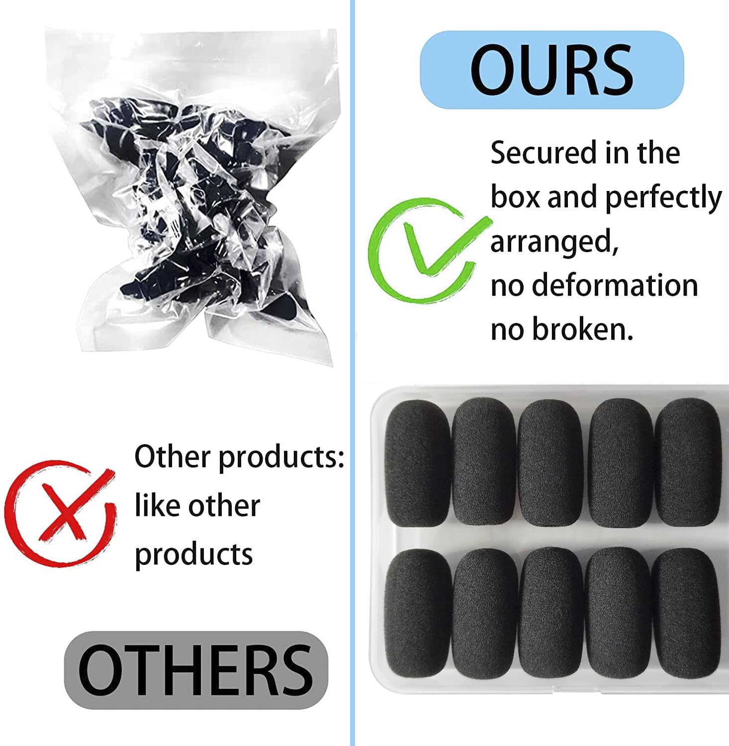 10-Pack Mini Foam Windscreens for Microphones - High-Density Lavalier Mic Covers for Noise Reduction - Perfect for Podcasting, Streaming, and Voice Recording
