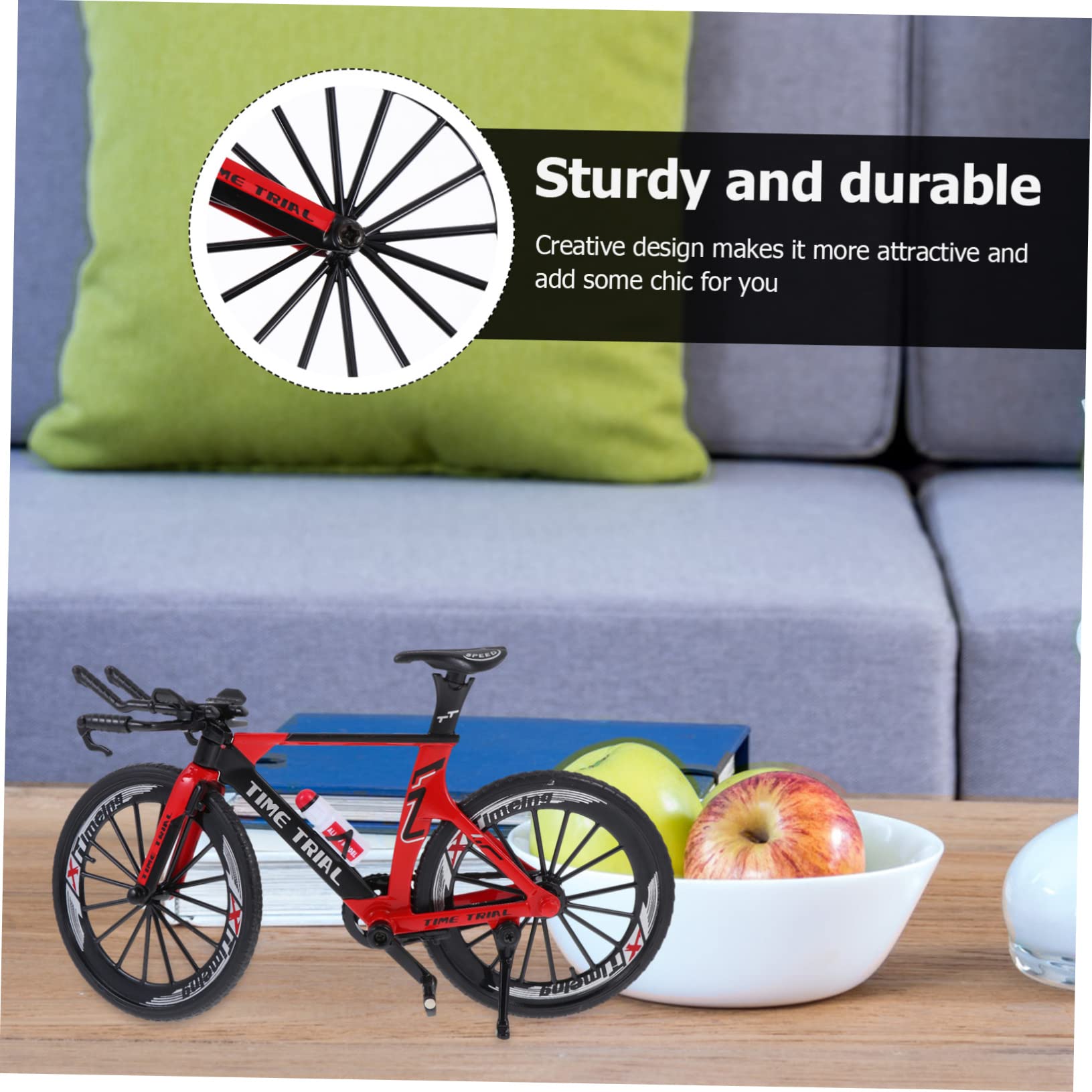 Mini Bike Model Toy - Cabilock Alloy Bicycle Statue for Home Decor
