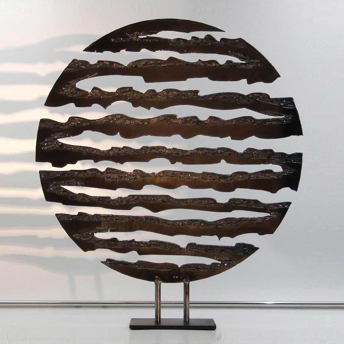 Brume Black Steel Fire Sculpture - Modern Outdoor Fire Pit for Patio, Garden, and Backyard Decor