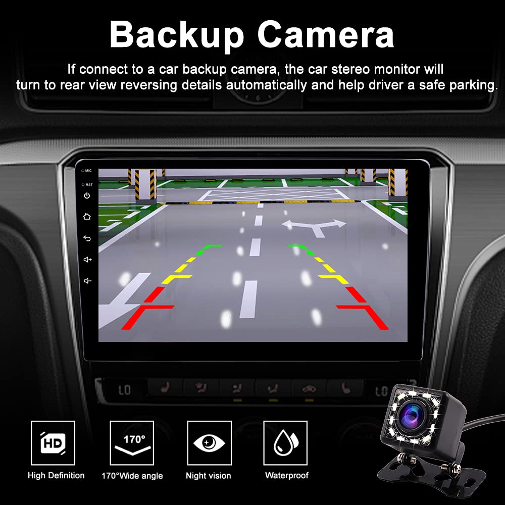 9 Inch Double Din Car Stereo with Apple CarPlay & Android Auto - Touch Screen Bluetooth Car Radio Receiver with Backup Camera & Mic - Perfect for Hands-Free Calling & Navigation in Your Vehicle