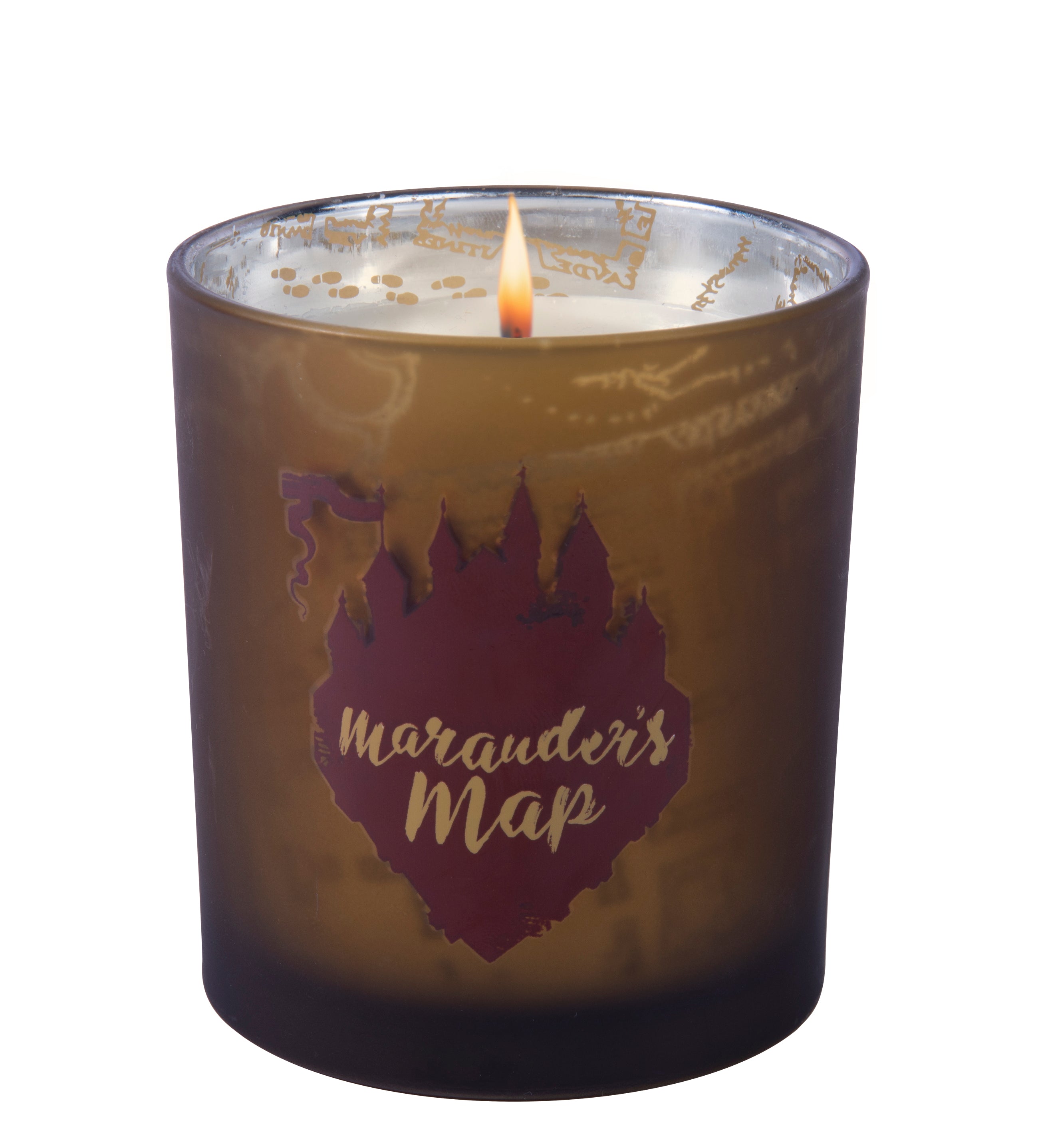 Harry Potter Marauder's Map Glass Candle - Collectible Wizarding World Decor for Home, Office & Gifts - Perfect for Harry Potter Fans & Movie Night Ambience