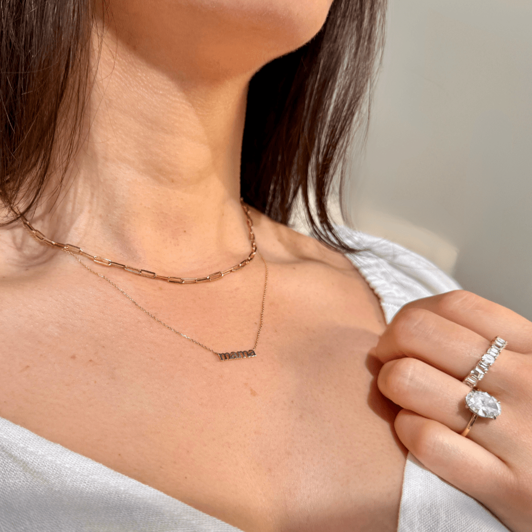 14k Solid Yellow Gold Mama Necklace - Elegant & Durable Mother's Jewelry Gift for Women - Perfect for Mother's Day, Birthday & Anniversary Celebrations