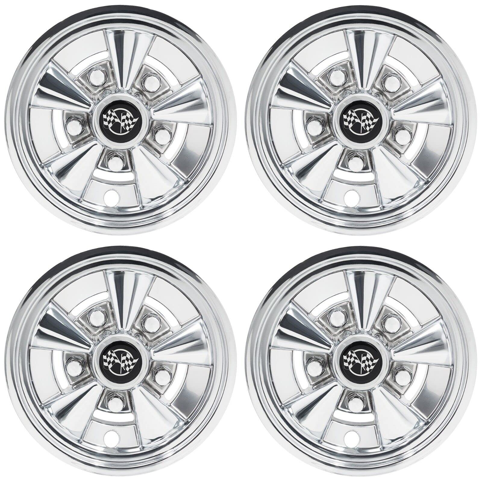 GTW Rally Classic 10 Inch Golf Cart Wheel Covers Hub Caps - Chrome Finish Universal Fit for 10