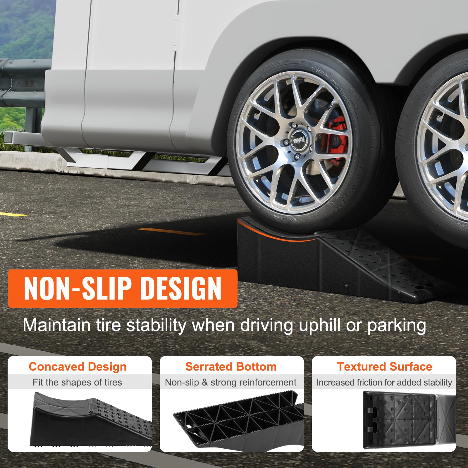 VEVOR Low Profile Car Service Ramp - 10 Ton (20,000 lbs) Capacity, 5.5