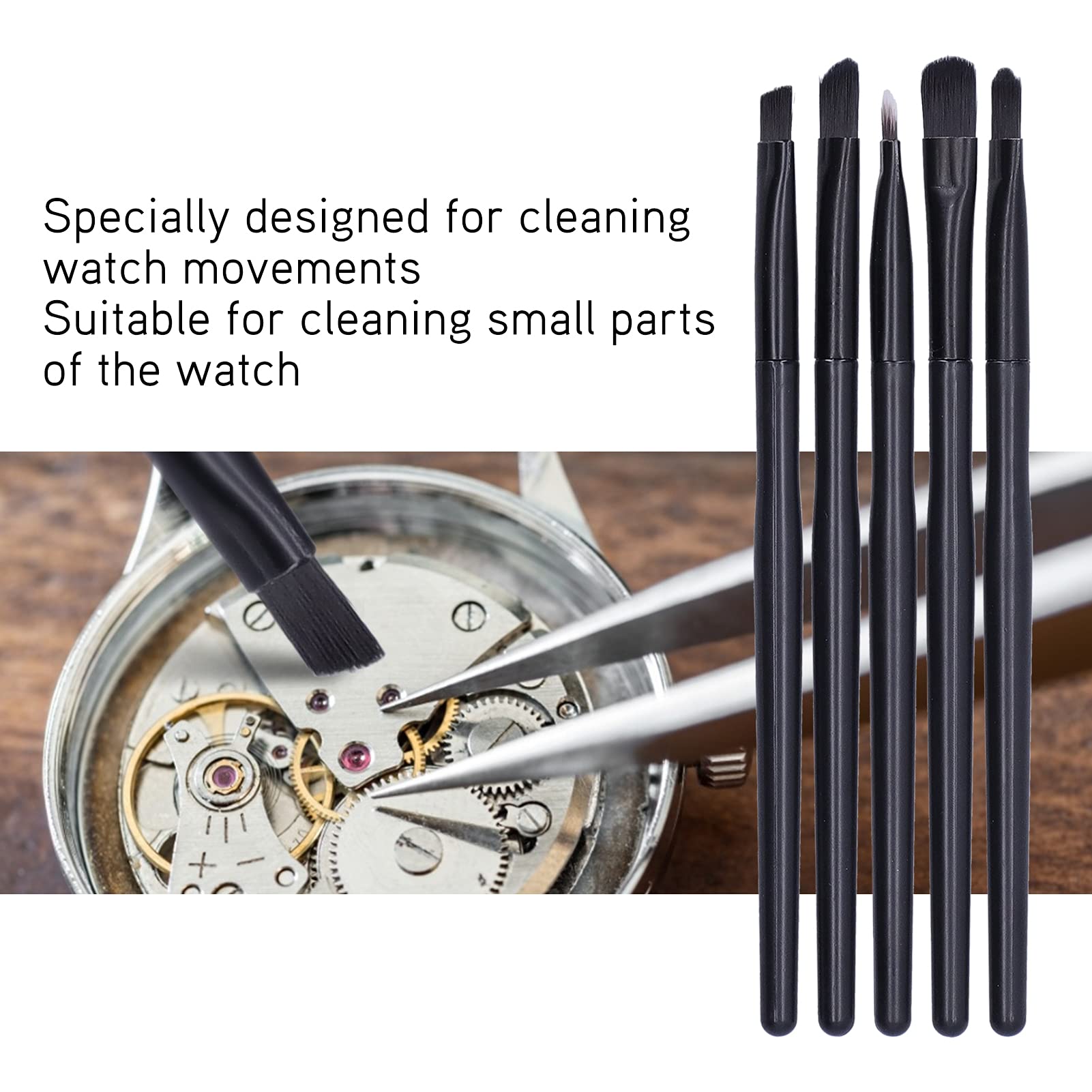 Premium Watch Cleaning Brush Set - Professional Wristwatch Movement & Small Parts Cleaning Tools with Storage Box | Dust Removal Kit for Watchmakers, Jewelers & Craft Enthusiasts | Perfect for Watch Repair, Jewelry Cleaning & DIY Maintenance