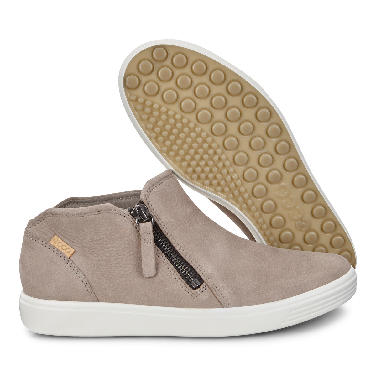 Ecco Women's Soft 7 Sneakers in Warm Grey/Powder Cha/Samba - Comfortable Casual Shoes for Walking, Work & Everyday Wear
