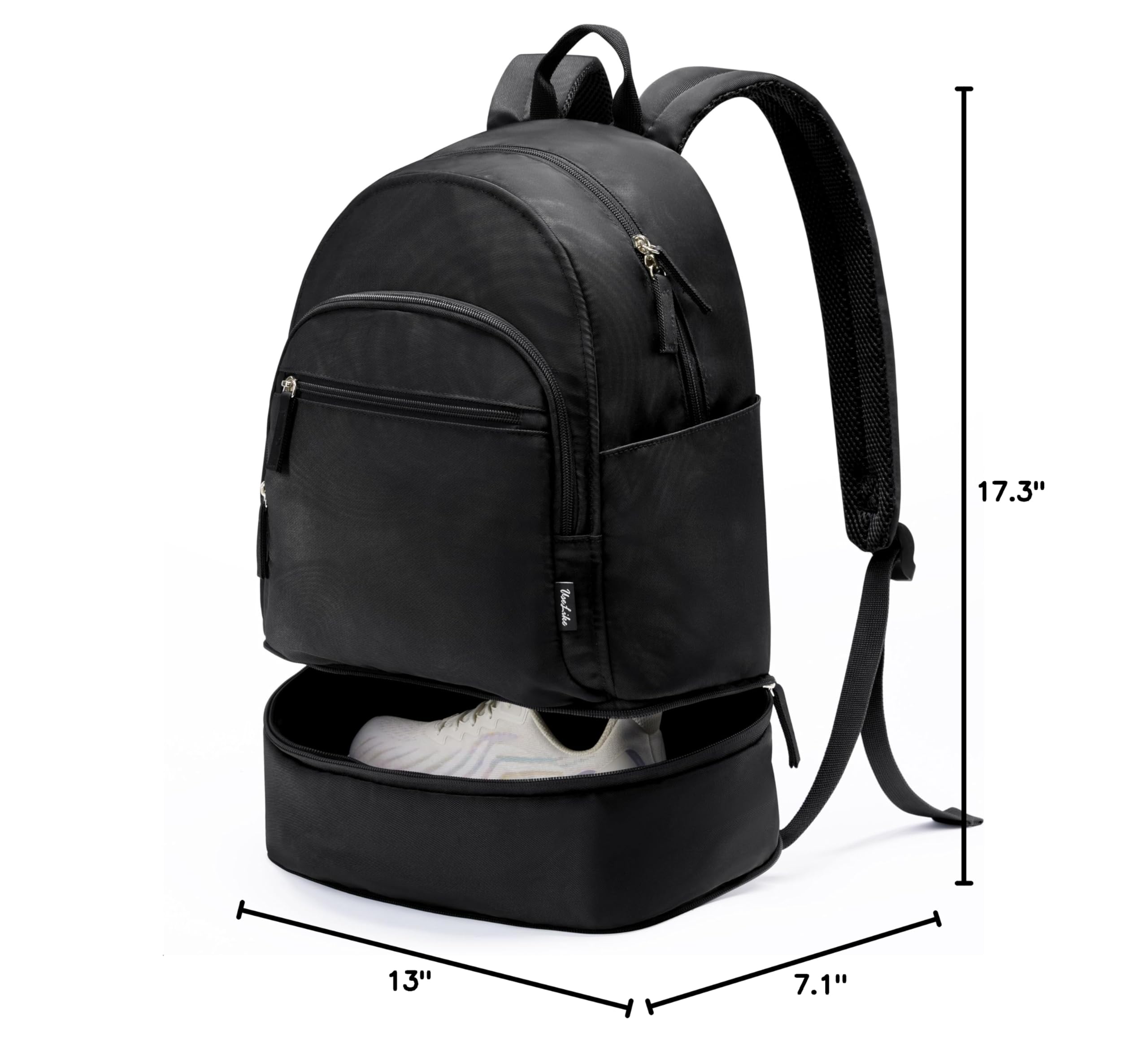 Women's Small Gym Backpack 26L - Waterproof Expandable Shoe Compartment for Workout & Travel