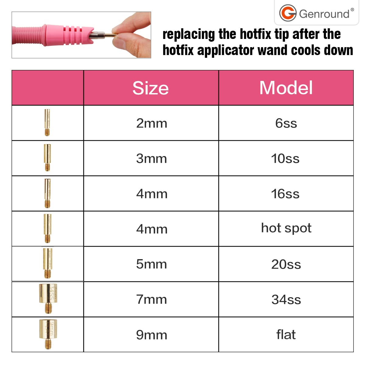 Hotfix Applicator Tool Kit - Genround Bedazzler with Rhinestones, Iron-on Wand, 6 Boxes Round Crystal Gems, Storage Box, Tweezer & Picking Pen for DIY Clothing, Costumes & Fashion Accessories Decoration