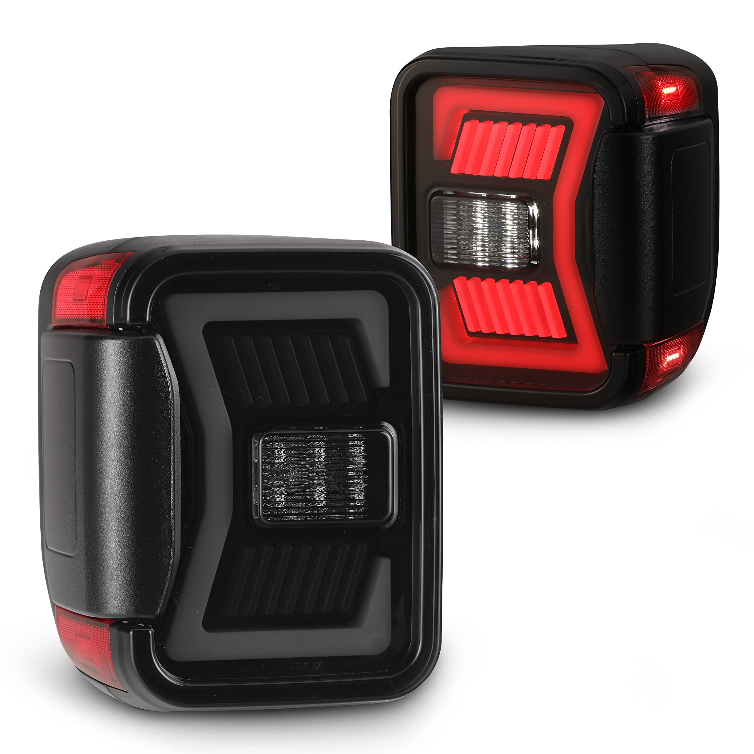 WOLFSTORM LED Sequential Tail Lights for 2019-2025 Jeep Gladiator JT | Smoked Lens Tail Light Assembly Replacement for Jeep Gladiator Pickup Truck | Upgrade for Night Driving & Off-Road Adventures