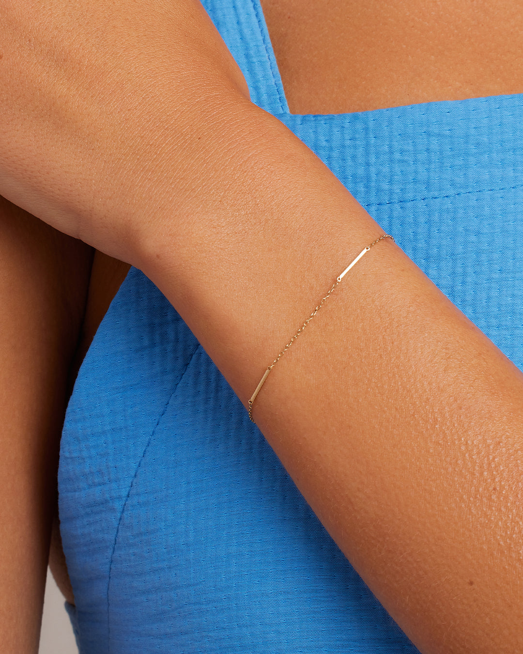 14K Gold Rose Bar Bracelet for Women - Elegant Minimalist Jewelry Gift for Her - Perfect for Valentine's Day, Anniversary & Special Occasions