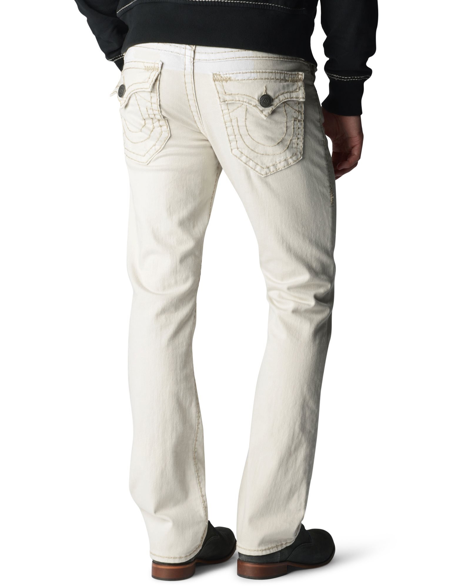 True Religion Men's Ricky Straight Fit Natural String Super T Jean - Premium Denim Pants for Casual & Everyday Wear | Comfortable & Stylish for Work, Outings & Relaxation