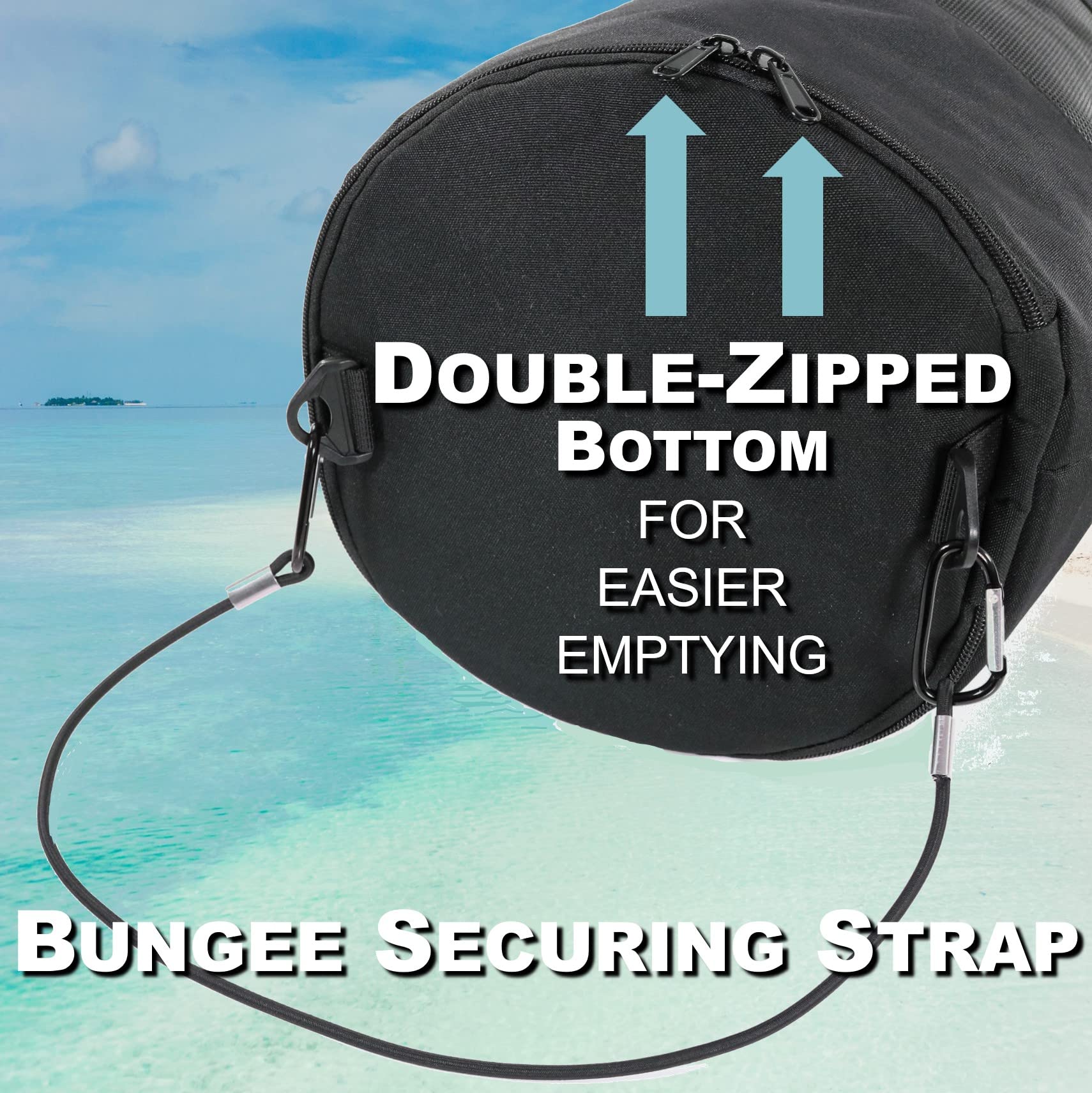 Reusable & Portable Boat Trash Can with Zipper Bottom - Large Capacity Marine Trash Bag for Boating, Camping, Beach & Outdoor Activities | Easy to Empty & Clean | Perfect for Fishing Trips, RV Travel & Picnics
