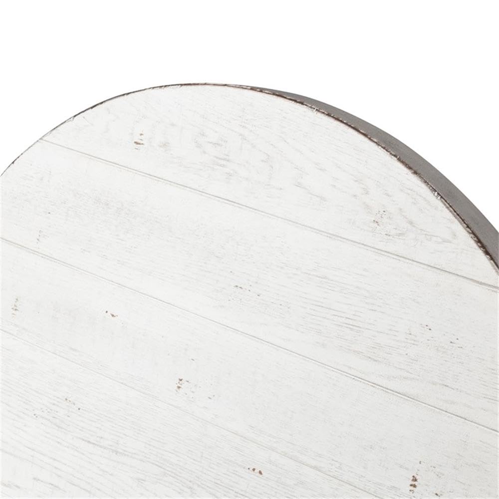 BOWERY HILL Modern White Round Cocktail Table with Splay Legs - Perfect for Living Room, Lounge & Home Decor