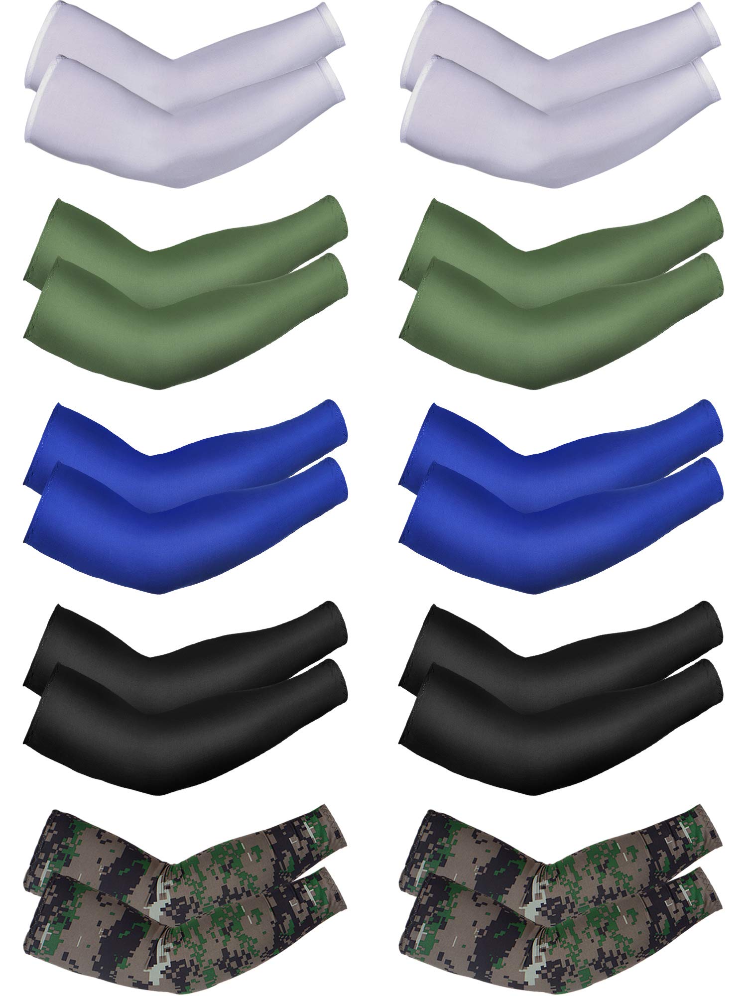 Mudder Unisex UV Protection Cooling Arm Sleeves - Breathable Ice Silk Arm Covers for Cycling, Running, Hiking & Outdoor Sports - Sun Protection for Men & Women