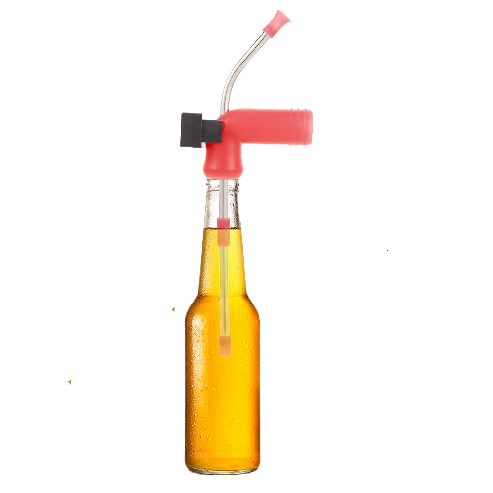 LongPartner LED Timer Beer Bong Snorkel - Red Party Drinking Game Accessory for College Parties, Tailgates & Beach Events