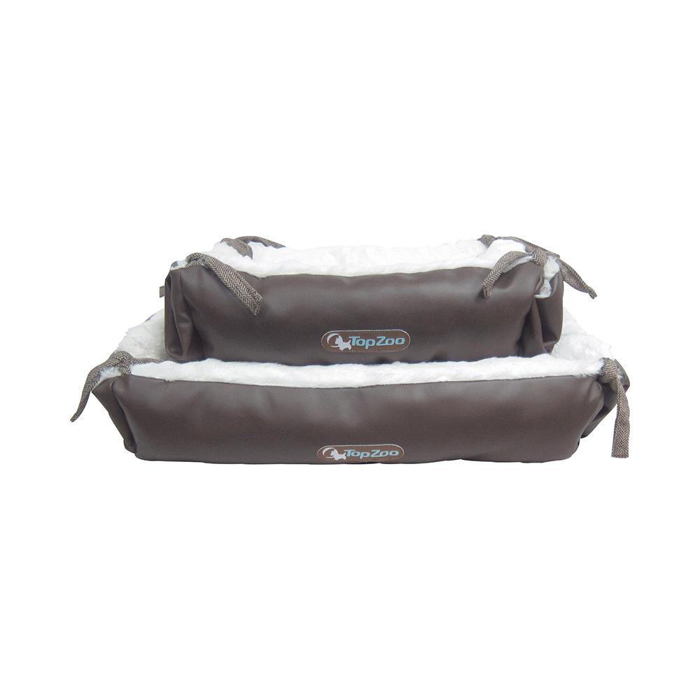 2 in 1 Cat Bed & Blanket Set - Soft Synthetic Leather Pet Bed with Removable Blanket - Cozy Sleeping Spot for Indoor Cats - Perfect for Living Room, Bedroom or Pet Corner