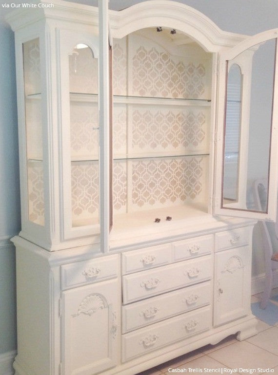 Casbah Trellis Moroccan Furniture Stencil - DIY Home Decor, Wall & Furniture Painting Template for Boho, Moroccan, and Mediterranean Style Projects