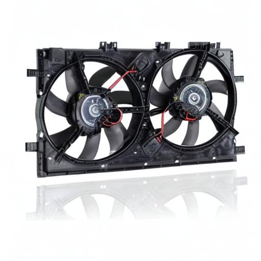 Dual Radiator and Condenser Fan Assembly - Direct Replacement for 2011-2013 Buick Regal 2.0L (Part# 13300195) | Improved Engine Cooling System | Perfect for Hot Weather & Heavy Traffic Driving