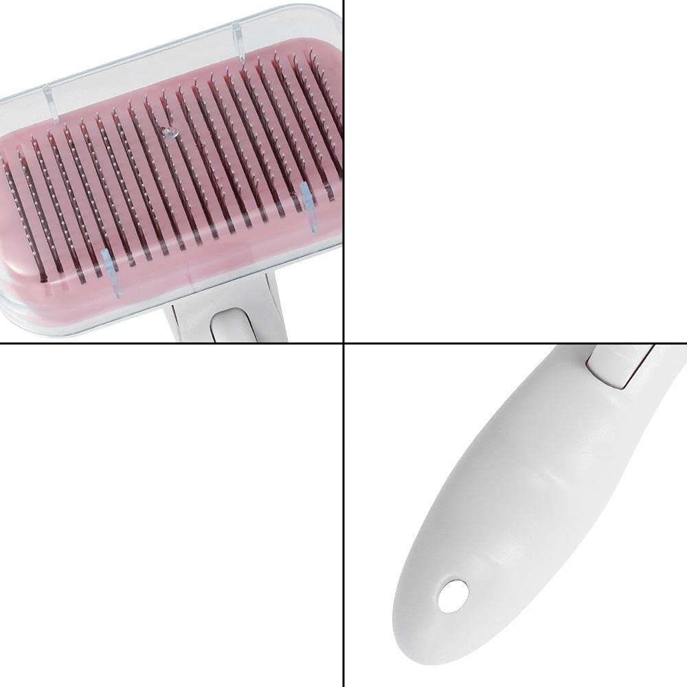 Self-Cleaning Slicker Brush for Dogs & Cats - Dematting & Grooming Tool with Blue Handle - Pet Hair Removal Comb for Shedding Control - Perfect for Daily Brushing, Detangling, and Coat Maintenance at Home