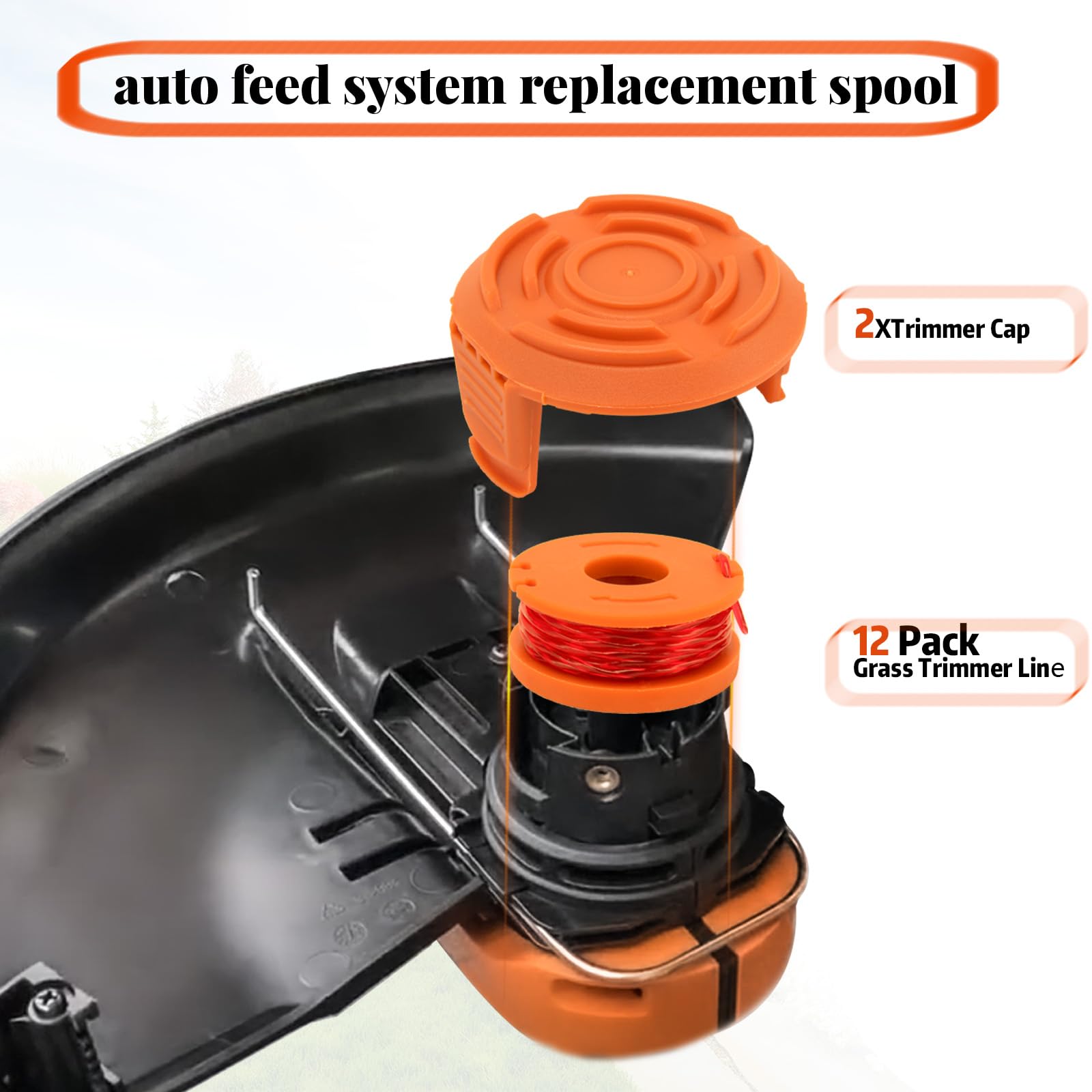 Worx Trimmer Spool Line Replacement - 0.065 Inch Weed Eater String Compatible with Worx Trimmers & Edgers | Durable Trimmer Line Refills for Electric String Trimmers & Weed Wackers | Perfect for Lawn Care, Yard Maintenance & Landscaping