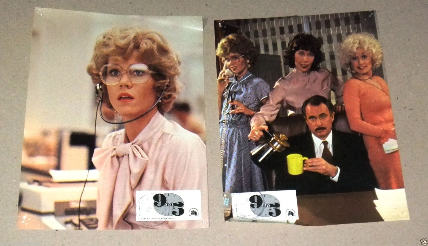Vintage 1980s 9 to 5 Movie Lobby Cards Set of 15 - 11x10 Original French Cinema Collectibles Featuring Jane Fonda - Perfect for Film Memorabilia Collectors, Home Theater Decor & 80s Pop Culture Enthusiasts