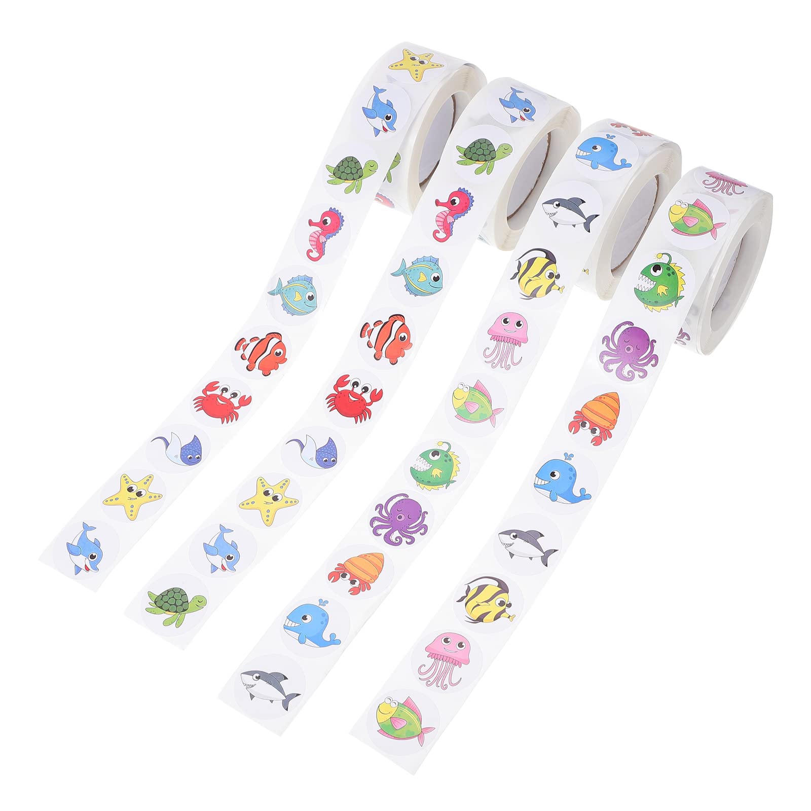 EXCEART 4 Rolls Bulk Wedding Decorations Stickers - Self-Adhesive Stationery Stickers for Kids, Reward Stickers, Envelope Seals & Round Decals - Perfect for Party Favors, Scrapbooking & DIY Crafts