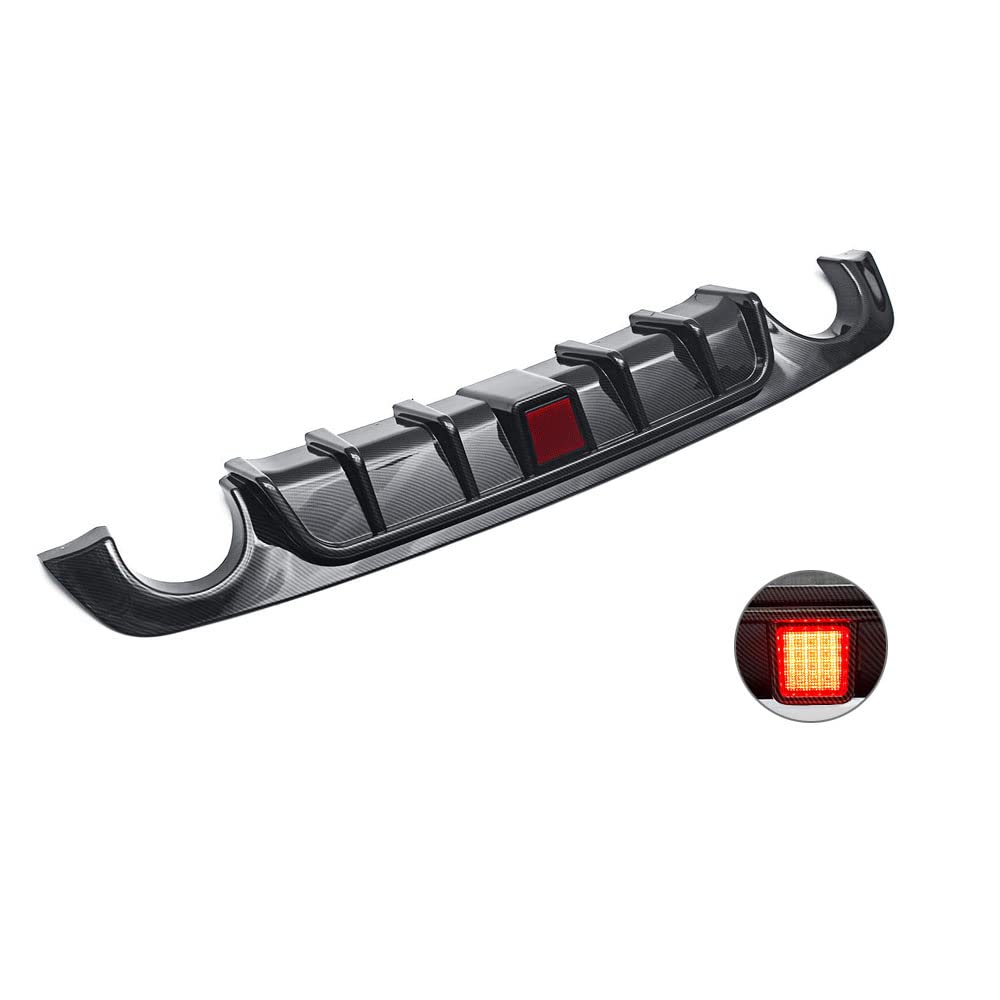 Carbon Fiber Rear Bumper Diffuser with LED Lights for Infiniti Q50/Q50S (2018-2022) - Sporty Lip Spoiler Upgrade for Enhanced Style & Performance