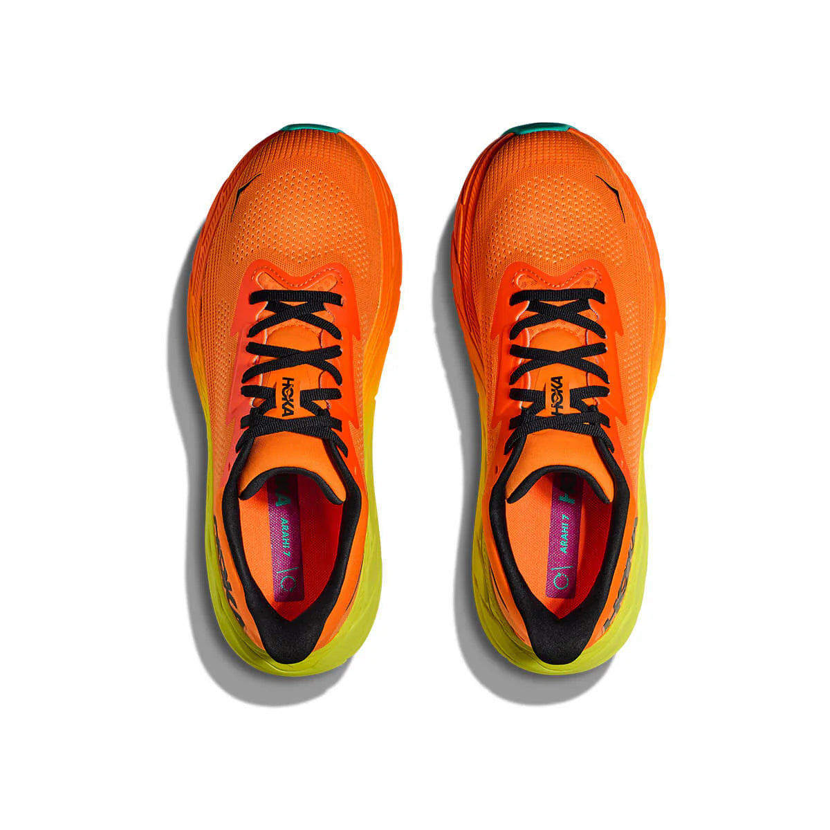 HOKA Women's Arahi 7 Running Shoes - Electric Tangerine/Black | Lightweight Cushioned Sneakers for Road Running, Jogging & Gym Workouts