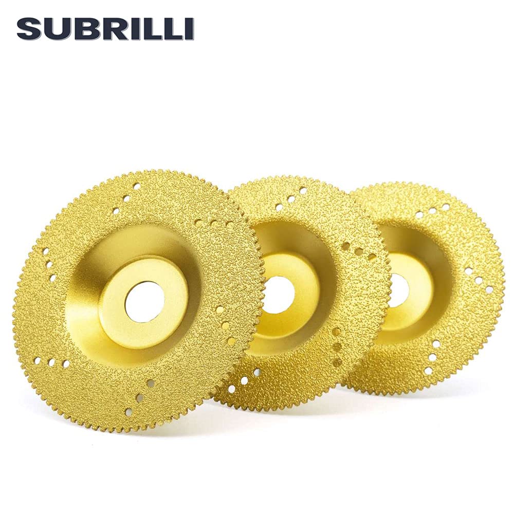4 Inch Diamond Grinding Cup Wheels 3-Pack - Vacuum Brazed Concrete Cutting Saw Blades for Angle Grinder - Perfect for Concrete Surface Grinding, Masonry Work & DIY Home Renovation Projects