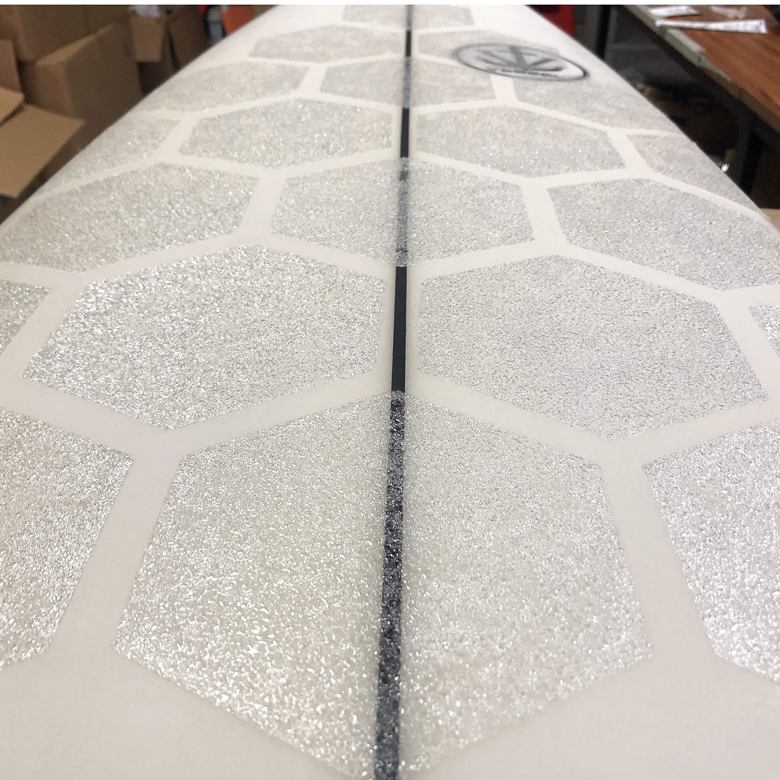 AQUABONA Hexagonal Clear Surf Traction Pad - Non-Slip Semi-Transparent Deck Grip for Surfboards, Longboards & SUPs - Perfect for Wave Riding, Paddle Boarding & Water Sports