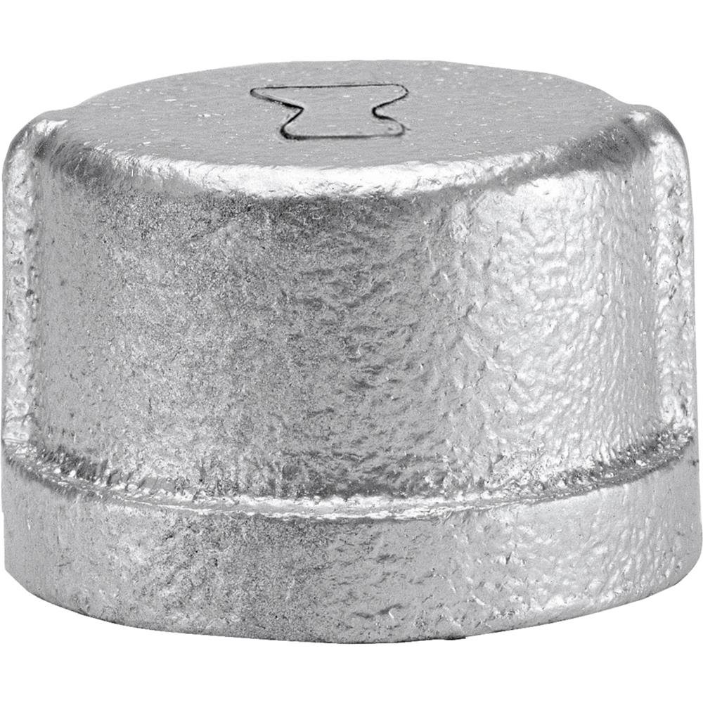 1/2 Inch FPT Galvanized Malleable Iron Pipe Cap - Durable Plumbing Fitting for Water, Gas & HVAC Systems