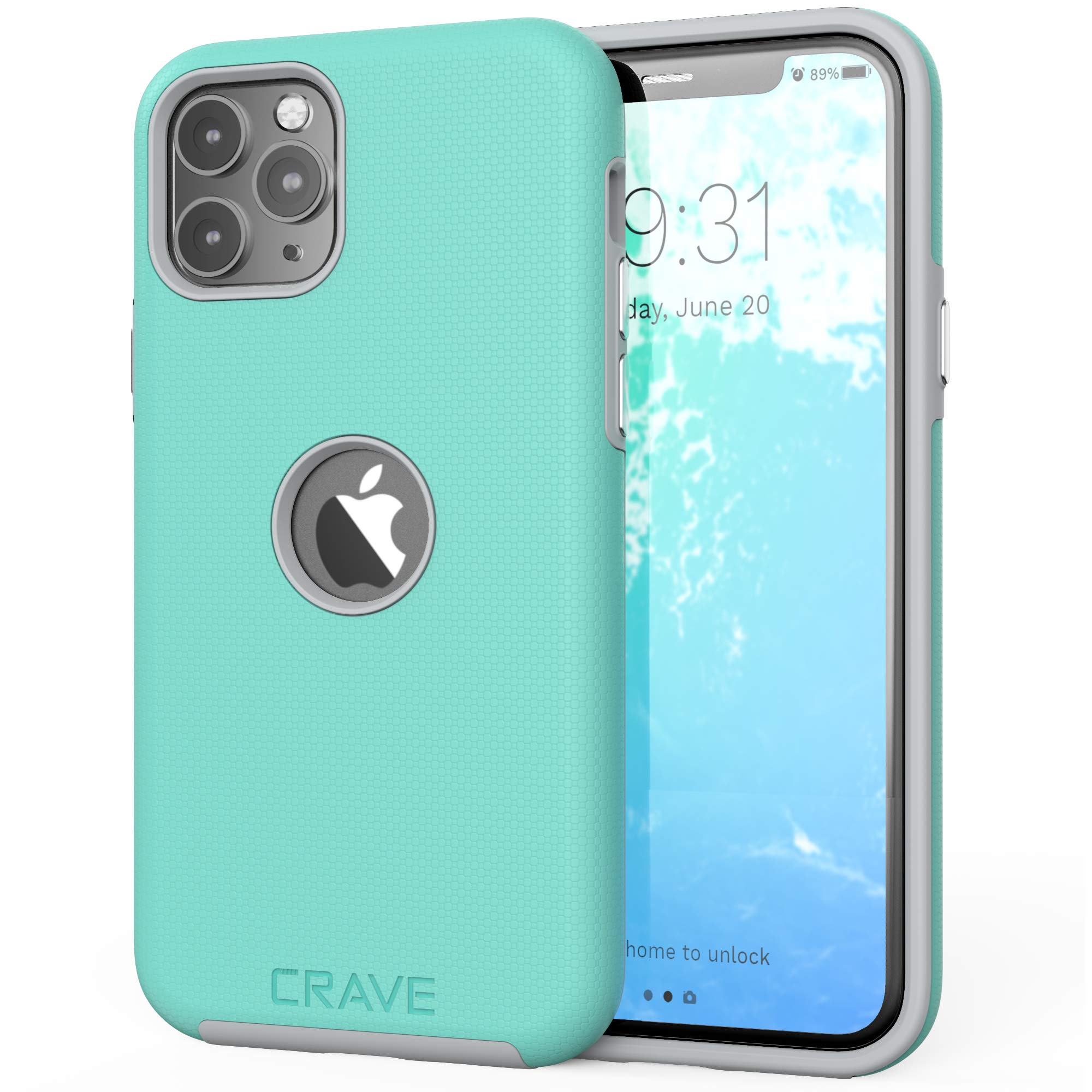 Crave iPhone 11 Pro Case with Dual Guard Protection - Mint & Grey Slim Protective Cover for Everyday Use & Travel
