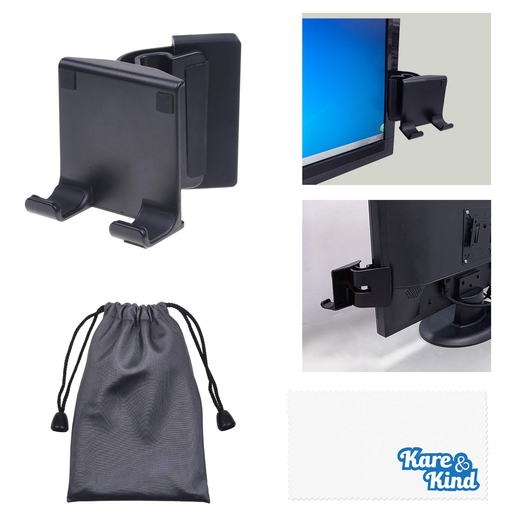 Kare Kind Adjustable Smartphone Clip-On Holder - Universal Phone Dock & Stand for Monitors & Laptops (Fits up to 25mm Thick) - Perfect for Video Calls, Online Classes & Hands-Free Viewing