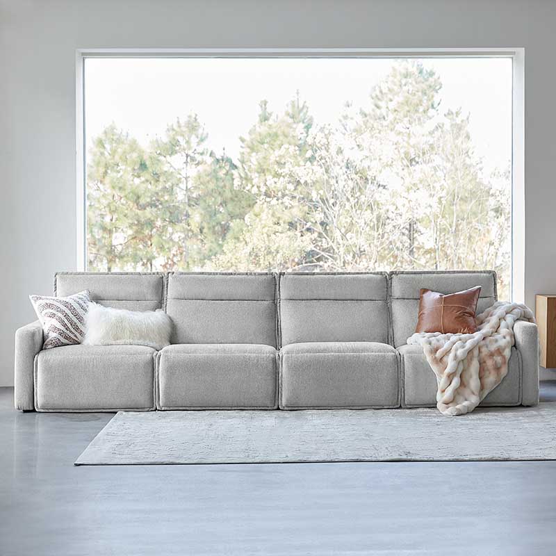 Essentia Power Reclining Corner Sofa - Easy Care Fabric Sectional Couch with USB Charging for Living Room, Home Theater & Family Room Comfort