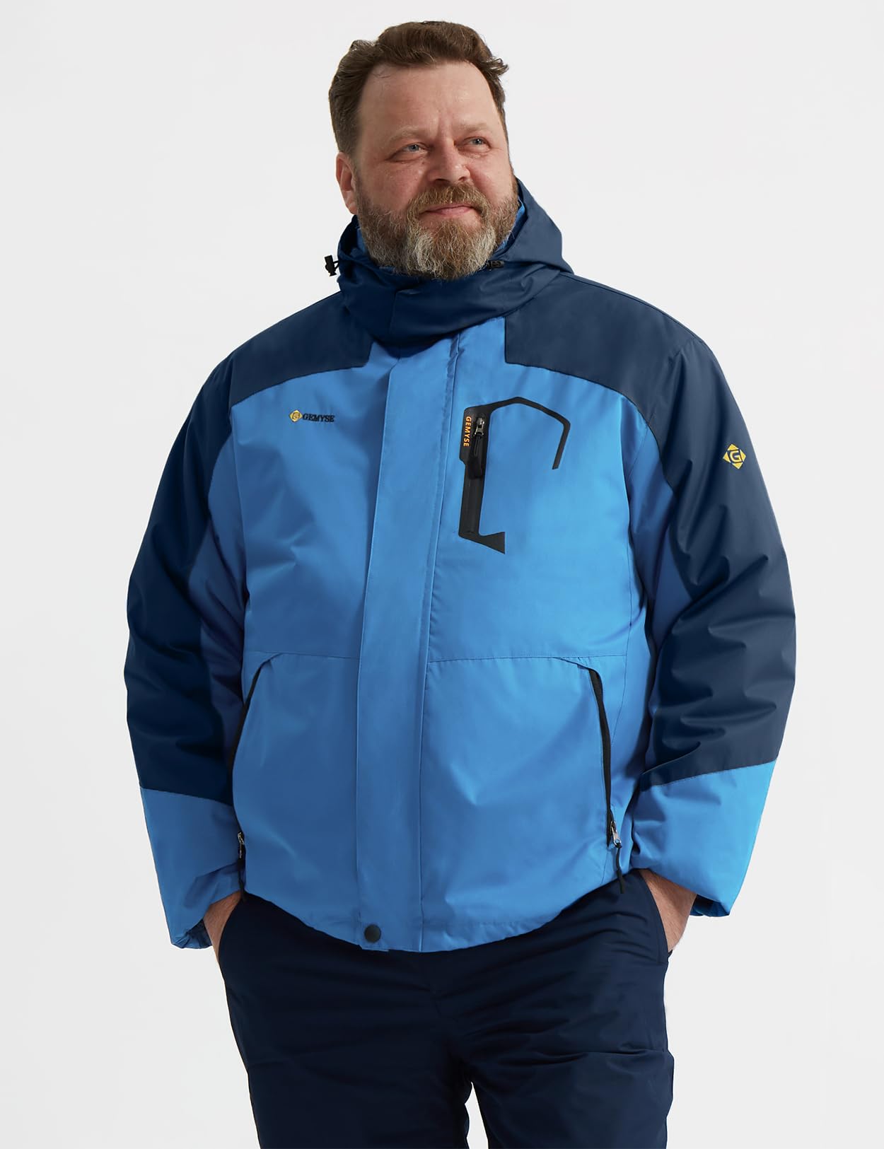 GEMYSE Men's Waterproof Ski Jacket - Windproof Winter Snow Coat for Hiking & Outdoor Activities | Perfect for Skiing, Snowboarding & Cold Weather Adventures