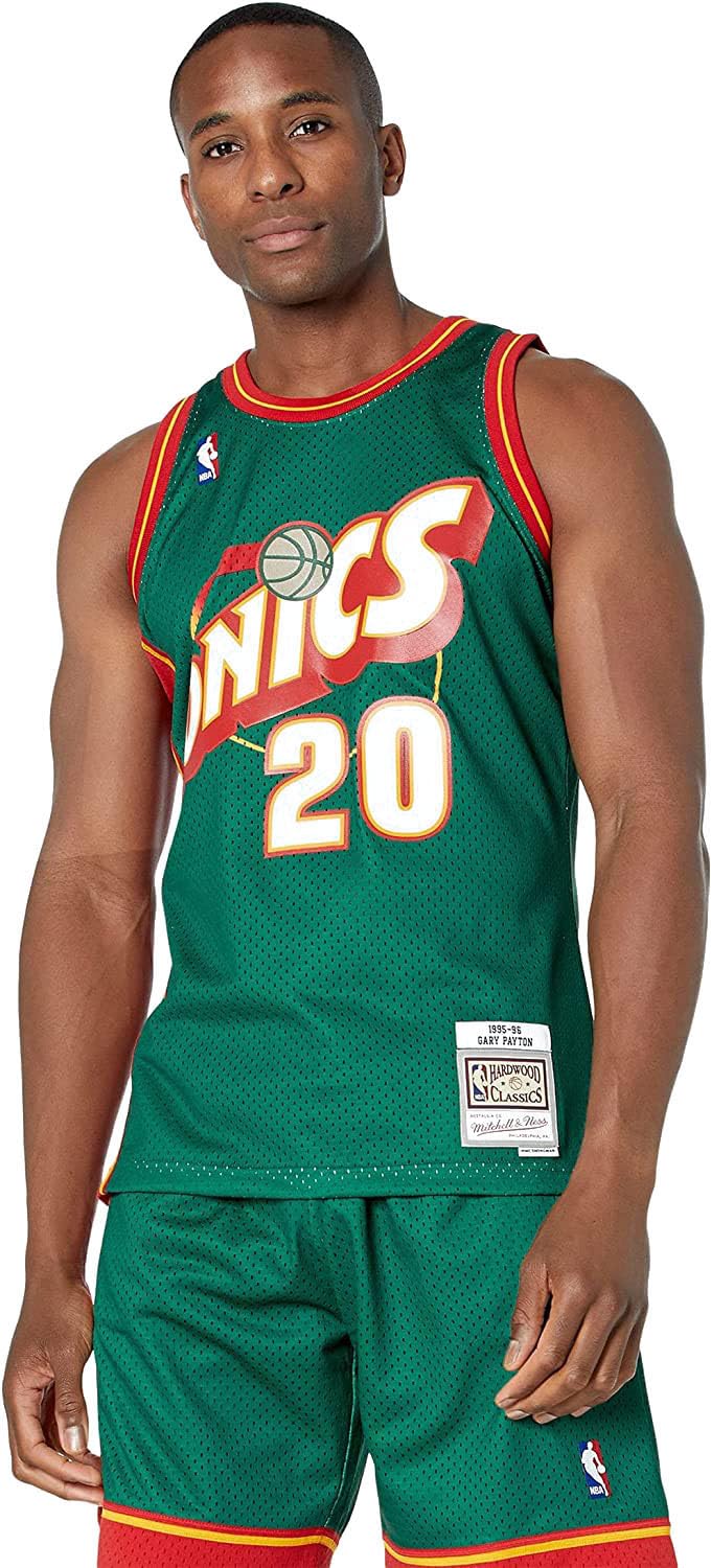 Mitchell & Ness Seattle Supersonics Men's NBA Swingman Road Jersey - Gary Payton #20 Replica Basketball Jersey for Fans & Collectors - Perfect for Game Day, Cosplay, and Sports Memorabilia Display