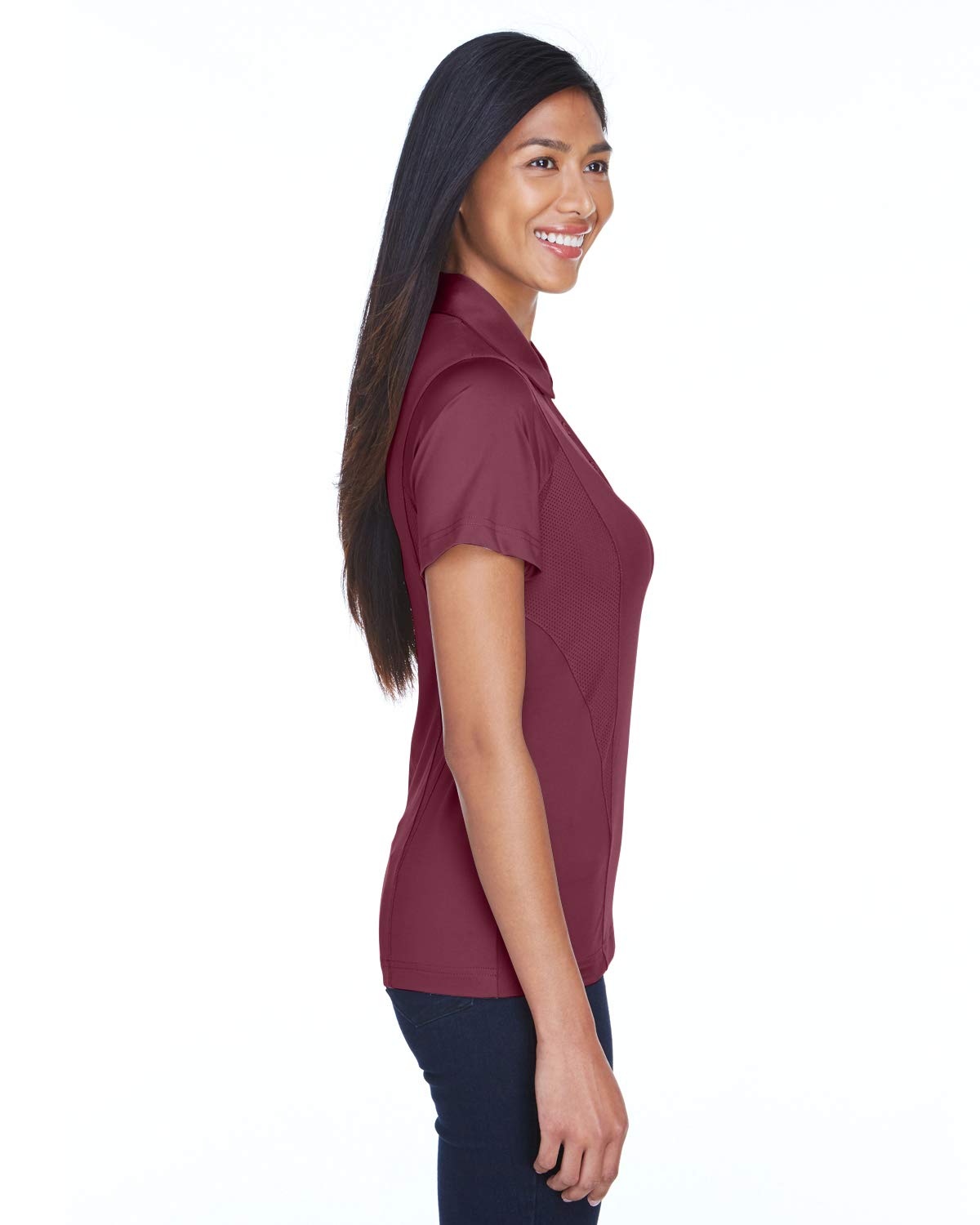 TEAM 365 Women's Performance Polo Shirt - Moisture Wicking, Breathable, Quick Dry - Sport Maroon, Small - Perfect for Golf, Tennis & Outdoor Activities