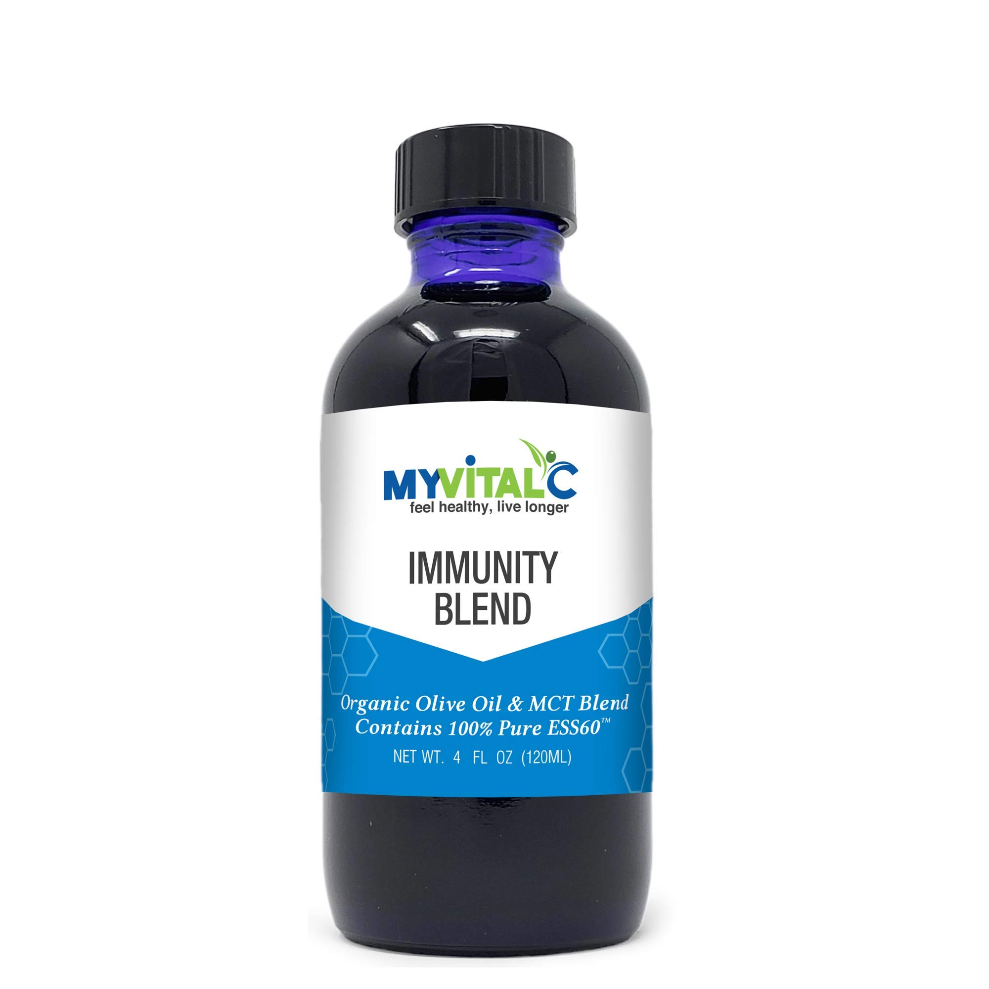 Organic Immunity Blend with Extra Virgin Olive Oil & MCT Oil - 120ml ESS60 Supplement for Focus, Sleep, Antioxidant & Energy - Boost Longevity & Immune Support - Perfect for Daily Wellness & Cognitive Enhancement