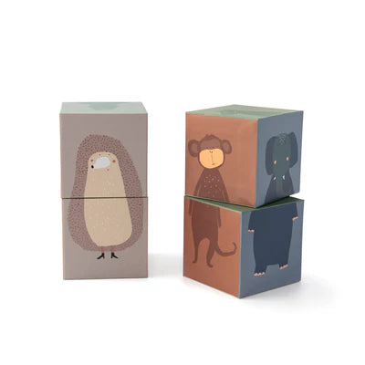 Trixie Animal Stacking Cube Puzzle - Wooden Educational Toy for Toddlers, Kids Learning Games - Perfect for Preschool, Daycare & Montessori Classrooms