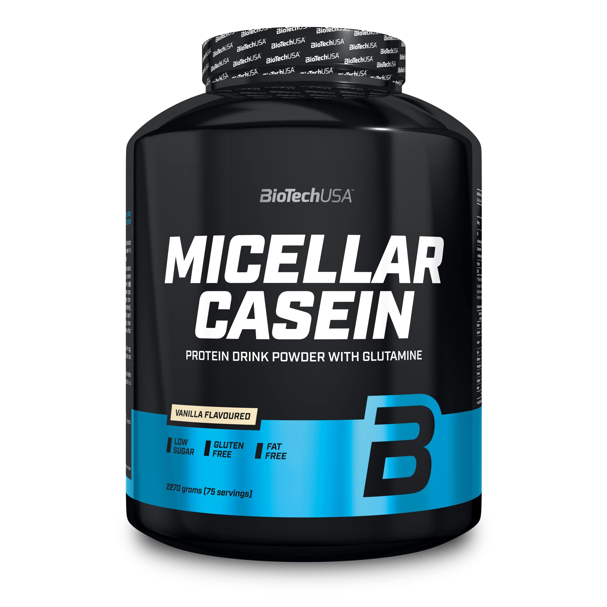 BioTechUSA Micellar Casein Protein Powder - Vanilla Flavor, 80.1 oz (2270g) | Slow-Digesting Protein for Muscle Recovery & Nighttime Use | Ideal for Athletes & Fitness Enthusiasts