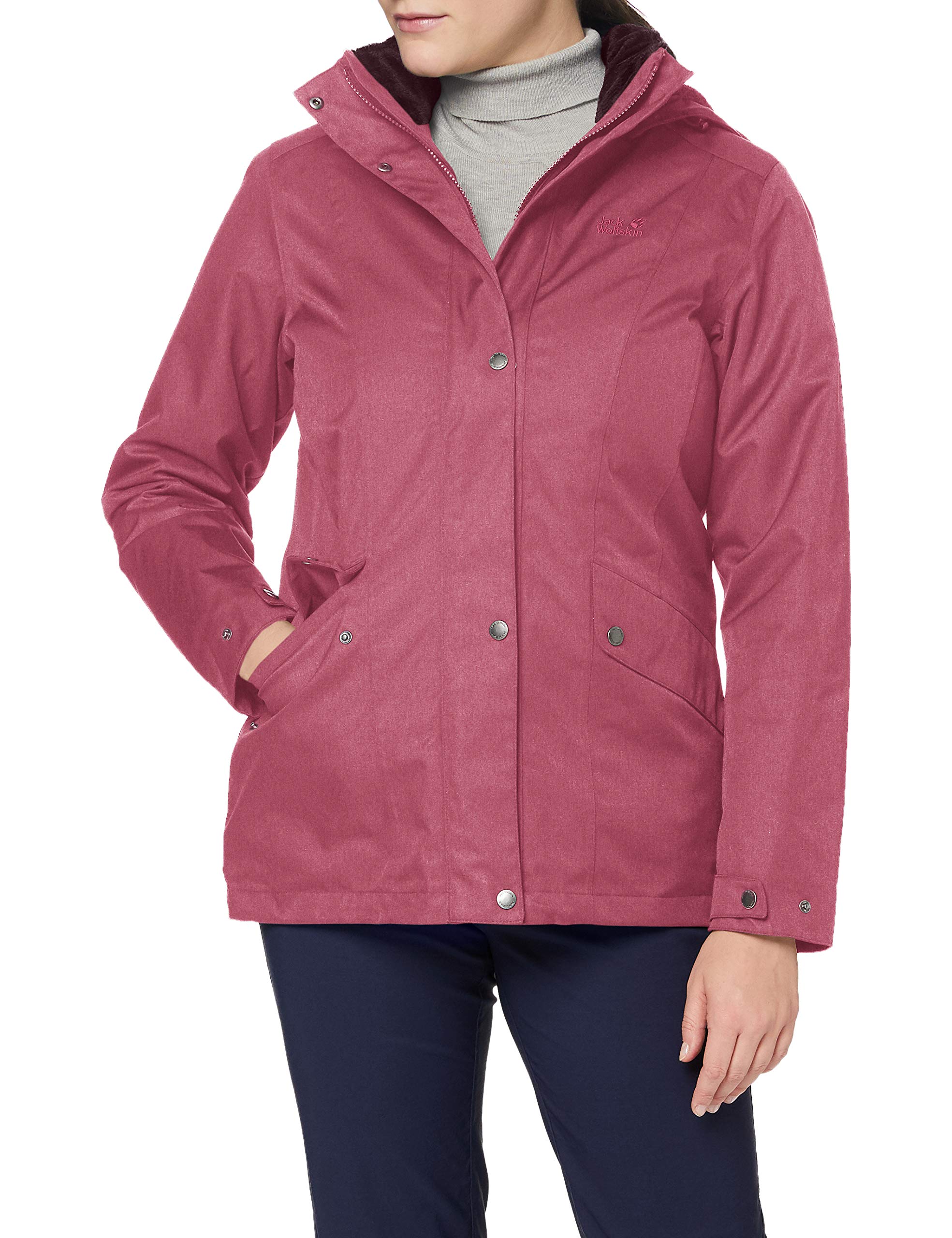 Jack Wolfskin Women's Park Avenue Waterproof Windproof Jacket - Lightweight Winter Coat for Hiking, Travel & Outdoor Activities