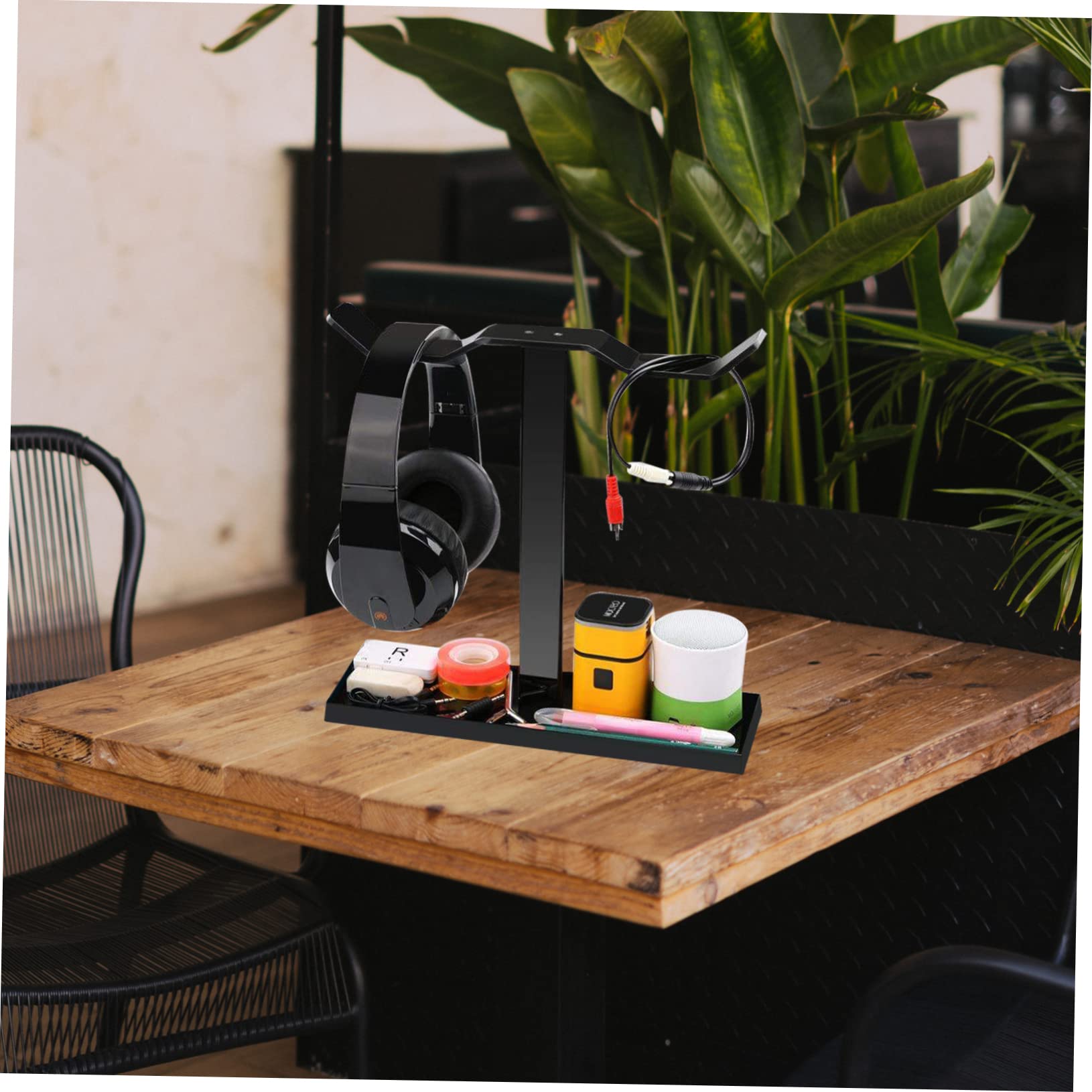 CAXUSD Acrylic Headphone Hanger Hook - Over Ear Headset Stand for Computer Desk, Gaming Setup & Office Organization (White) - Perfect for Organizing Headphones, Earbuds, and Gaming Headsets on Your Desk, Workstation or Bedside Table