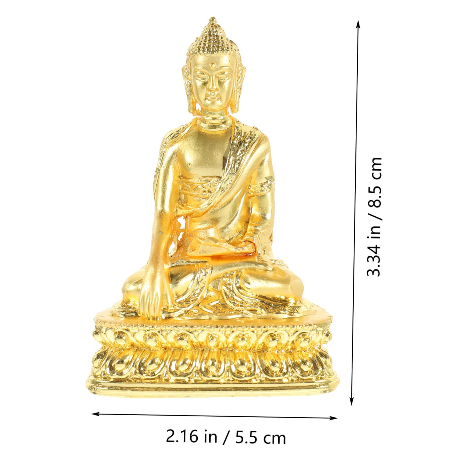 Golden Shakyamuni Buddha Statue - Meditation Decor for Home, Office, Car & Feng Shui | Zen Buddhist Figurine for Meditation Room, Desk Decor, Vehicle Altar & Spiritual Gift