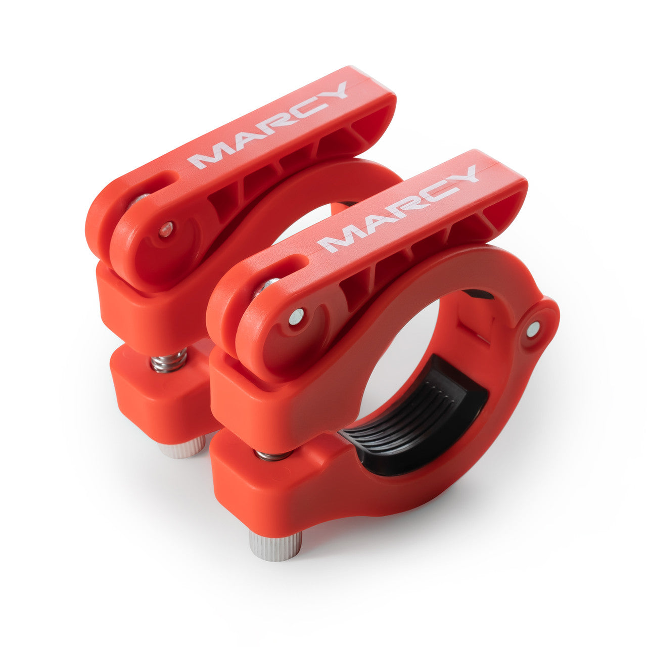 Marcy Olympic Barbell Lock Collar Clips - Secure Weight Plates for Weightlifting & Strength Training (Red/Black/Blue/Pink) | Gym Equipment for Home & Commercial Use
